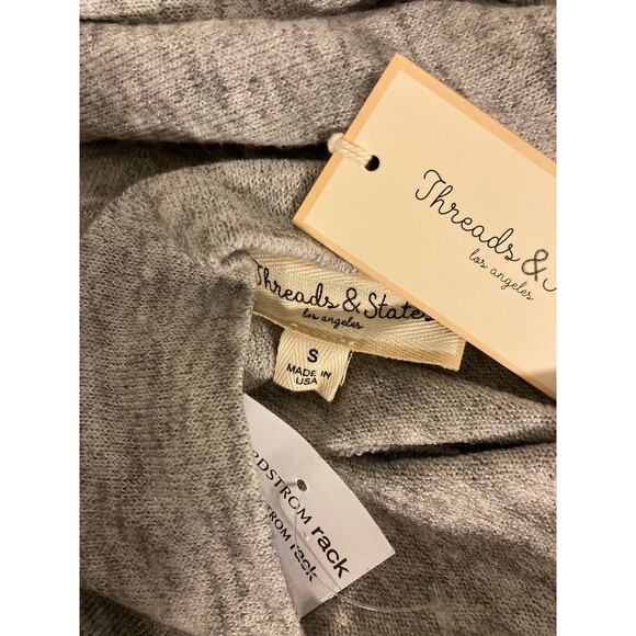 Threads & States V-Neck Cutout Knit Sweater Dress Size Small Gray Marl New - Picture 6 of 8
